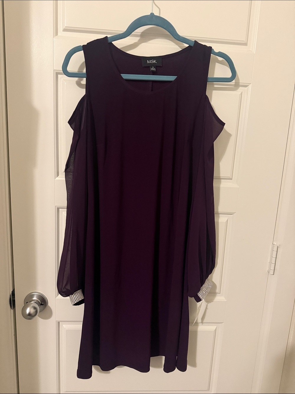 MSK Plum Cold-Shoulder Long Sleeve Dress